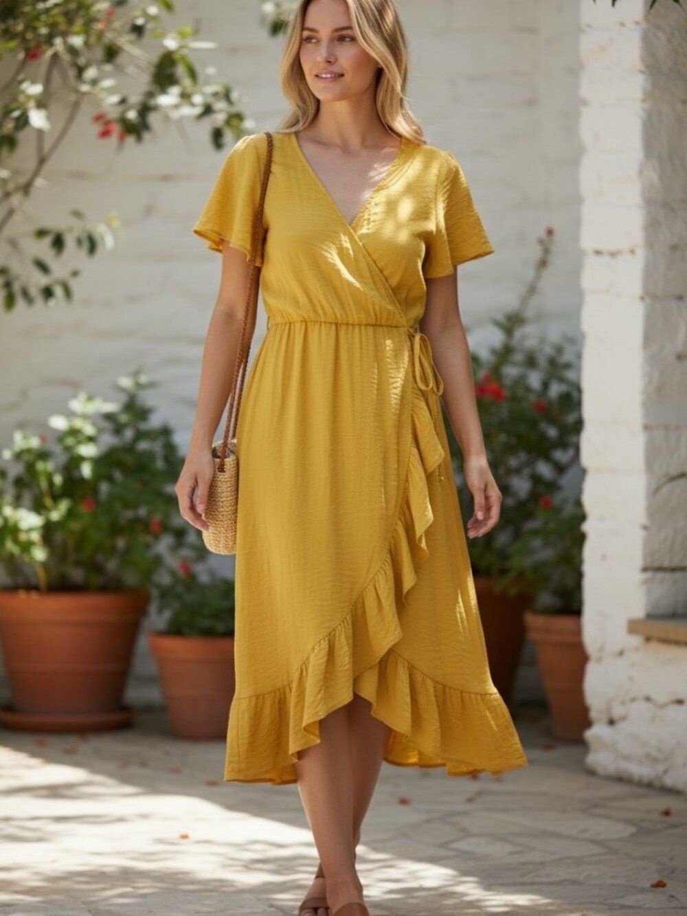 Yellow Feminine Dress Small Bright Chic Romantic Spring Summer Fashion